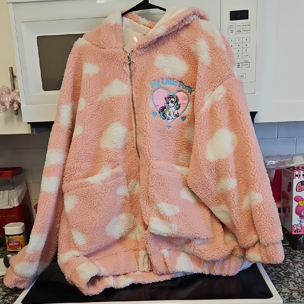Dolls Kill x My Little Pony Pink Fleece Hooded Coat 2X NWT SOLD OUT ONLINE RARE